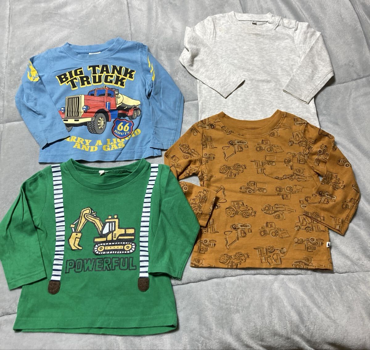 ブルーマート ショベルカー gap 働く車 ベビー90 長袖Tシャツ セット キッズ 男の子 ロンT