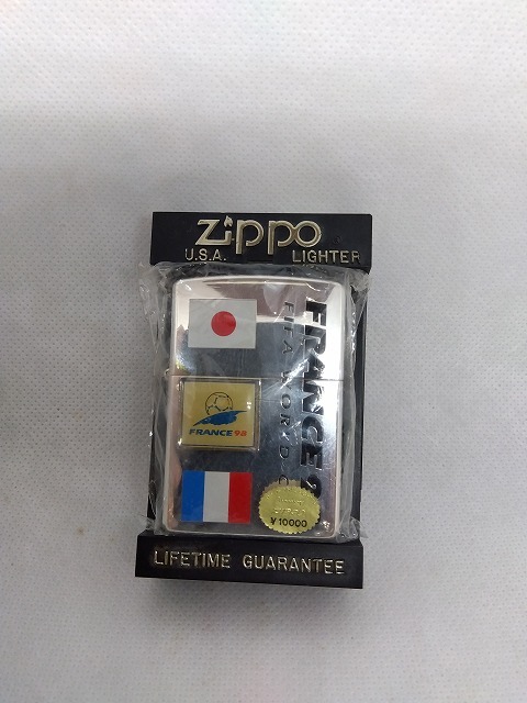  Zippo/ジッポー １９９８年製★フランスワールドカップモデル★蔵出し未使用（火花確認済）