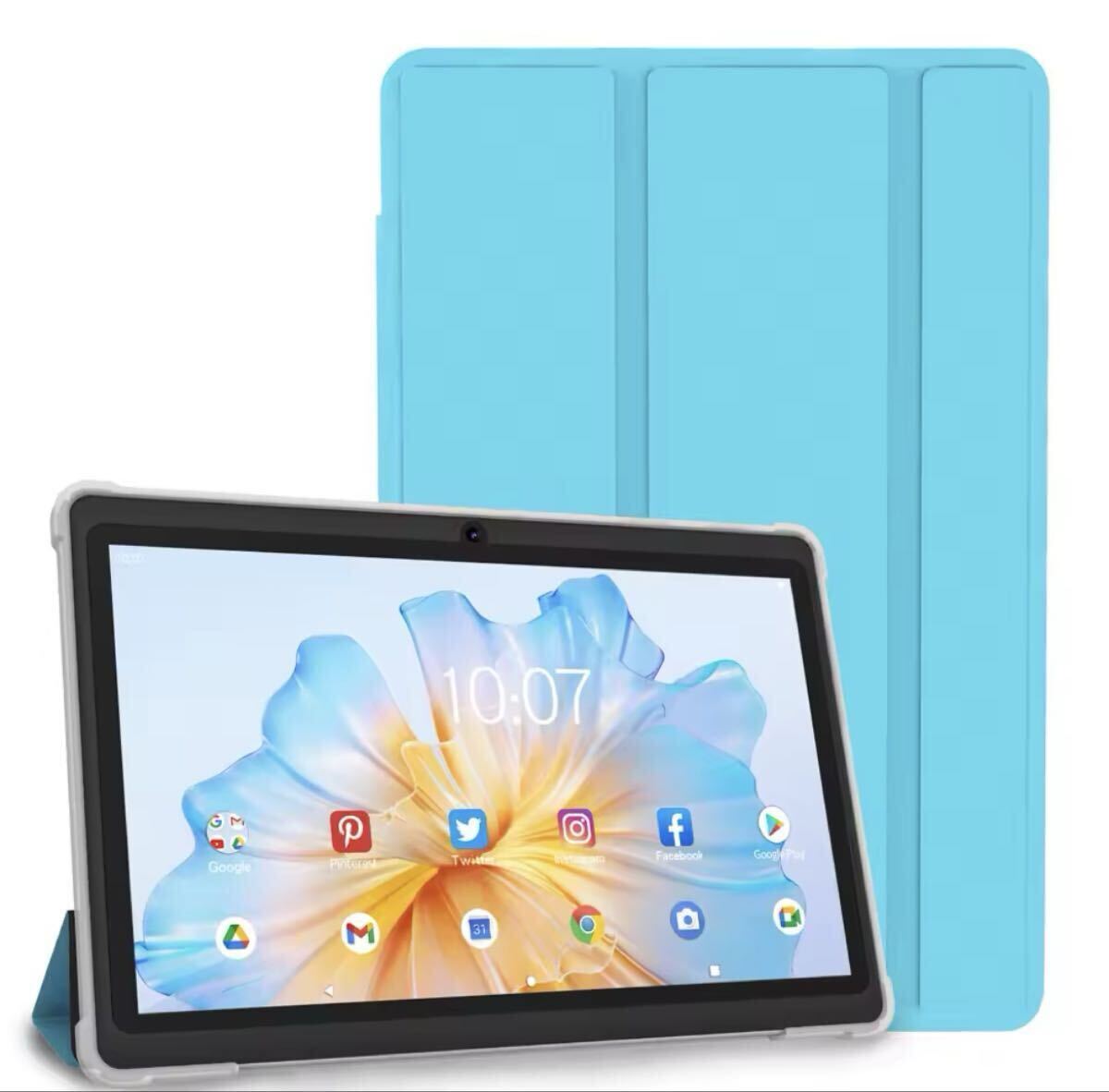 7 インチ タブレット PC、Android 13 クアッドコア、4GB(2+2GB 仮想) RAM 32GB ROM、WiFi、デュアル カメラ、USB C、レザー ケース付き