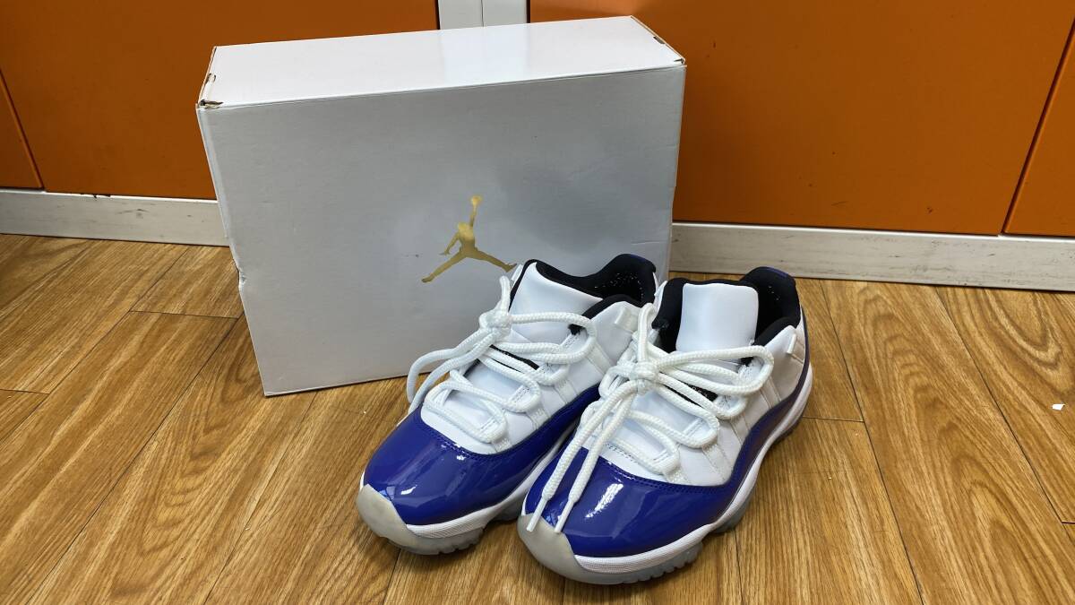 【中古】ナイキ エア ジョーダン 11 ロー コンコルドスケッチ 24.5cm AH7860-100 NIKE WOMEN'S AIR JORDAN Law CONCORD SKETCH
