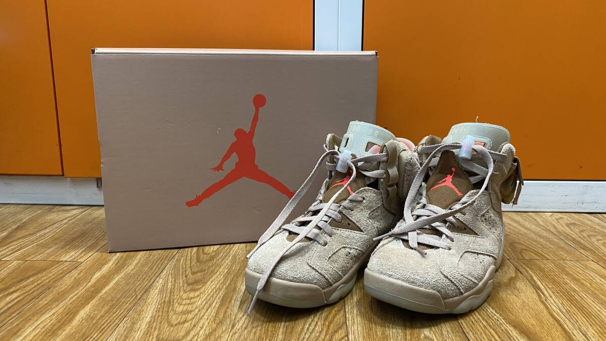 【中古品】NIKE×TRAVIS SCOTT AIR JORDAN 6 RETRO SP 24cm US6 DH0690-200 ナイキ エアジョーダン トラヴィス スニーカー