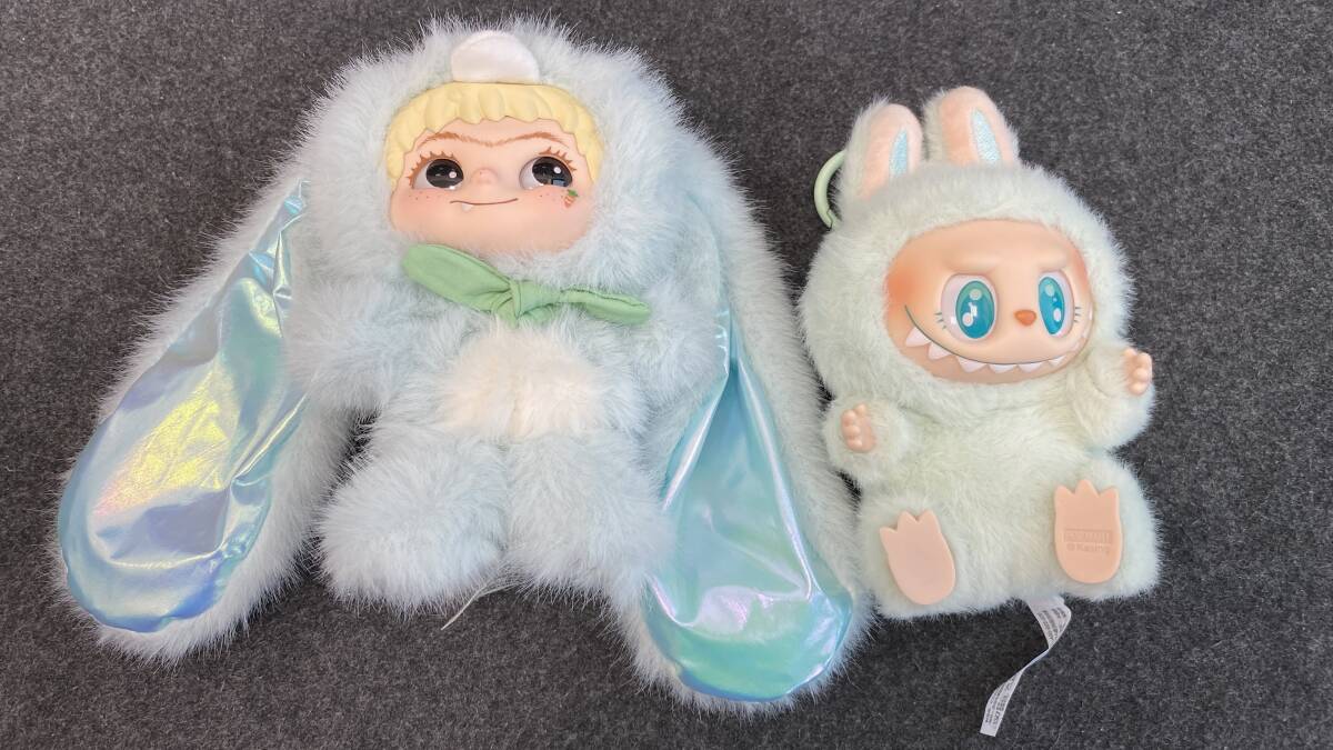 POP MART LABUBU ラブブ ワクク キュートバーニー ぬいぐるみ リング型カラビナ付き