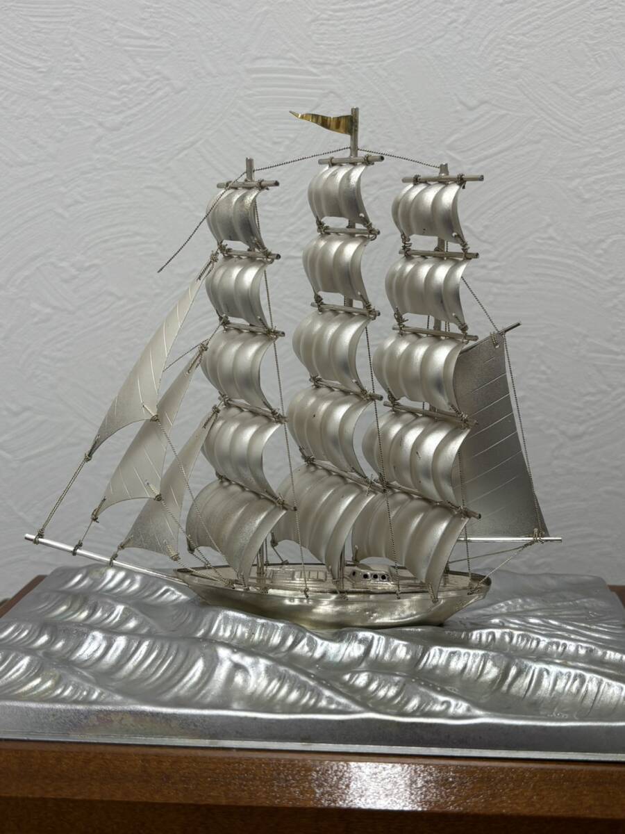 銀製　985刻印有　船　置物　総重量　1400g