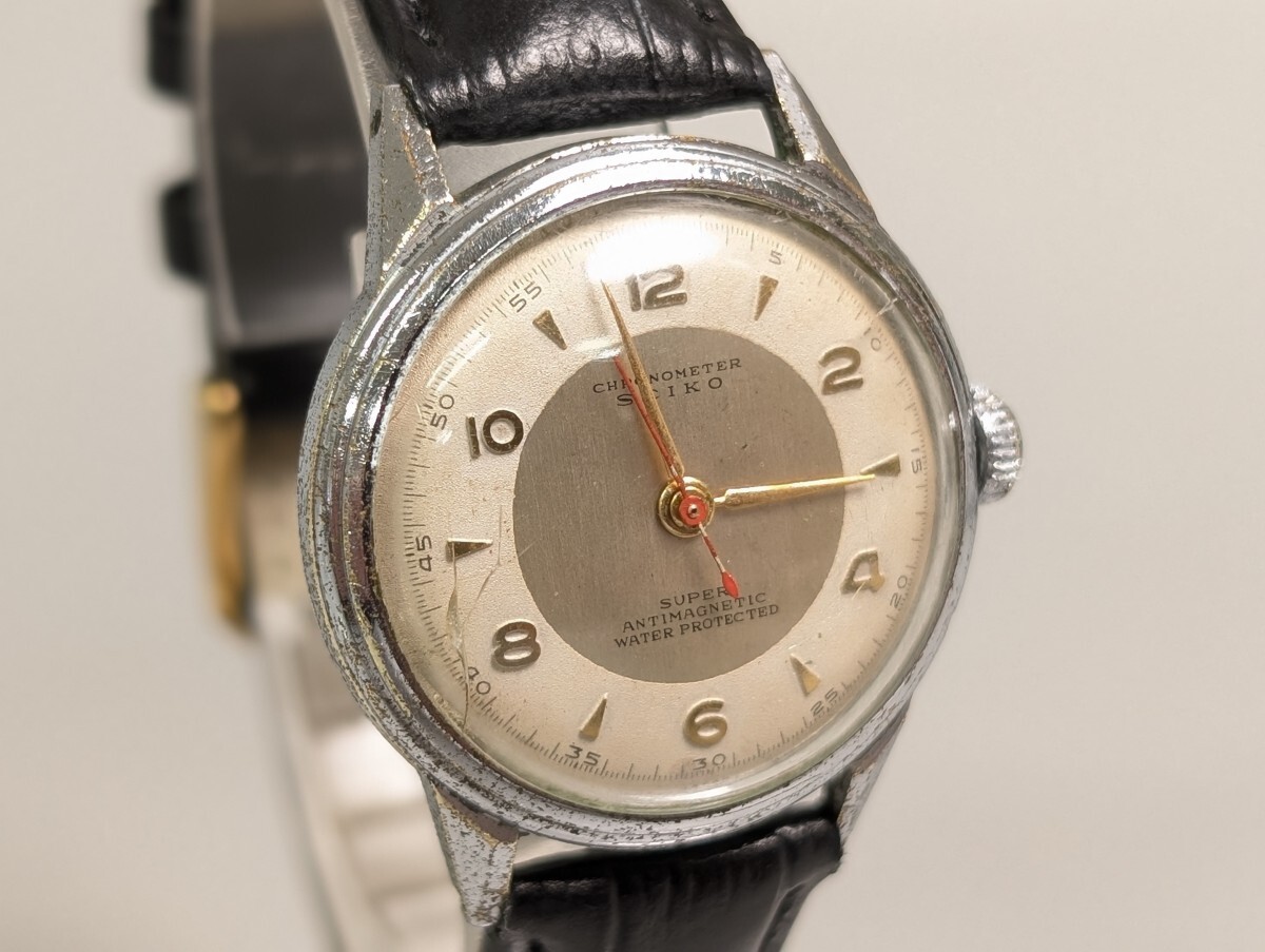 稼働品 SEIKO セイコー CHRONOMETER SUPER クロノメーター スーパー 1727 手巻き メンズ腕時計 アンティーク 精工舎 RT-267K/000