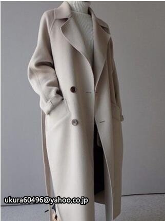 本物 カシミアウールコート 着心地快適 レディース Lサイズ