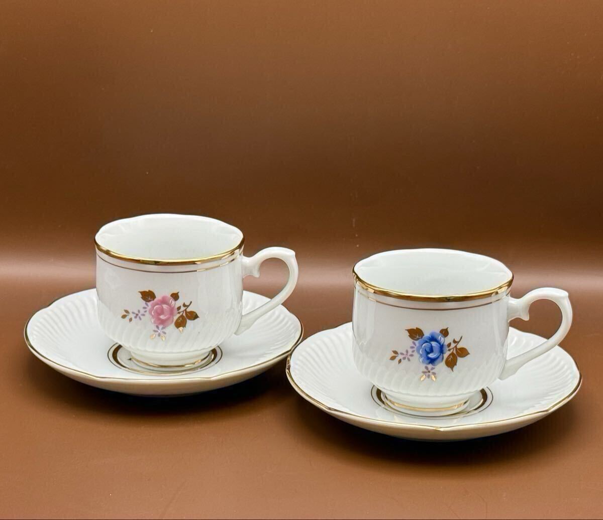 ★Glory Chinaグローリーチャイナ★ カップ ソーサー ペア 洋食器 花柄 カップ＆ソーサー 2客セット