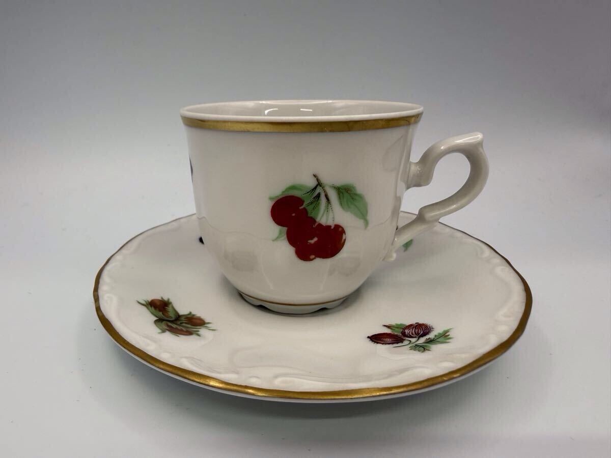 ⑨ババリア デミタスカップ ソーサー 1客 ドイツ フルーツ 洋食器 ブランド食器