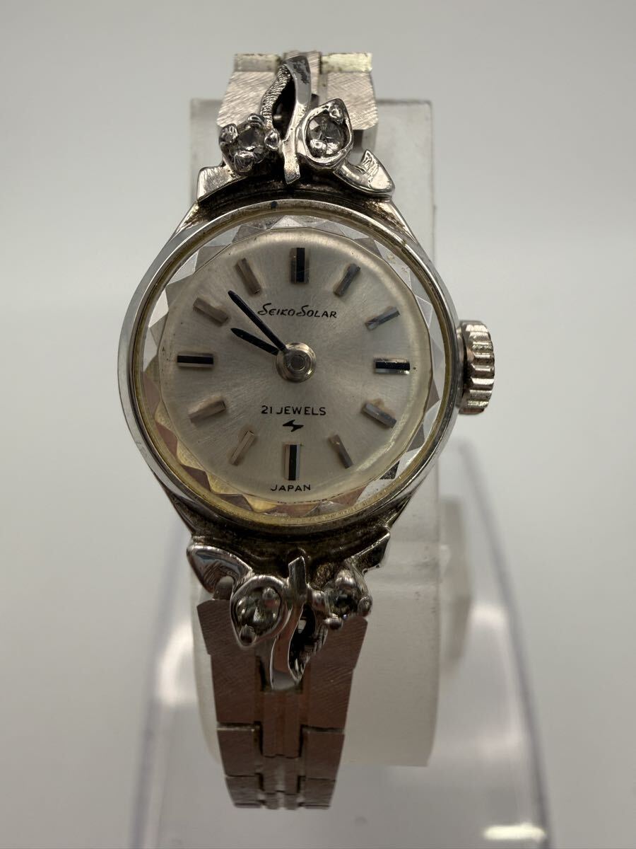 SEIKO　SOLAR ソーラー 21JEWELS 1 シルバー文字盤