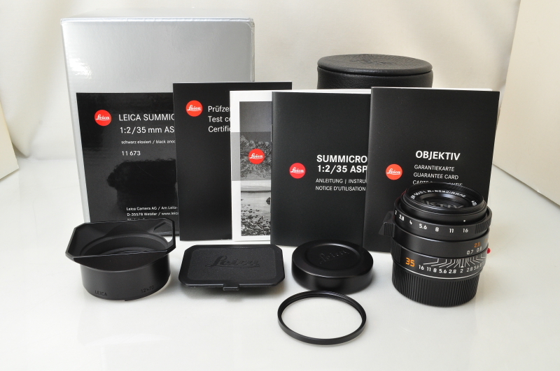 ★★極上品 Leica Summicron M 35mm F/2 E39 ASPH. Lens 11673 Black w/Box♪♪#6517