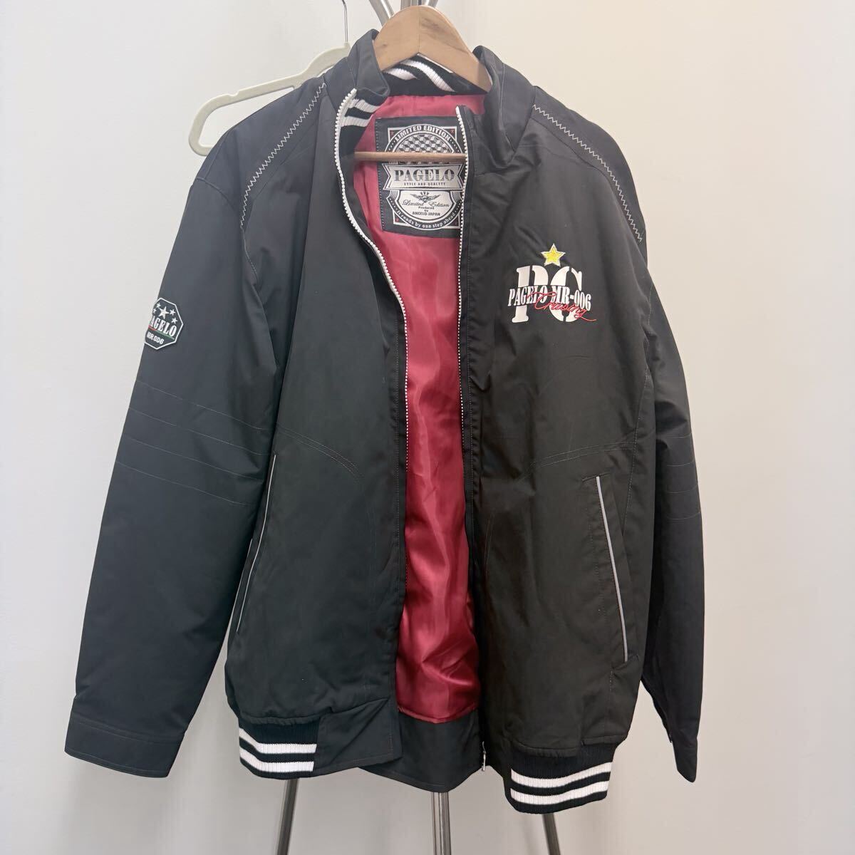 【PAGELO】パジェロ MR-006 ANGELO アンジェロ ジャケット ブルゾン スタジアムジャケット ヴィンテージ 黒 ブラック 3L