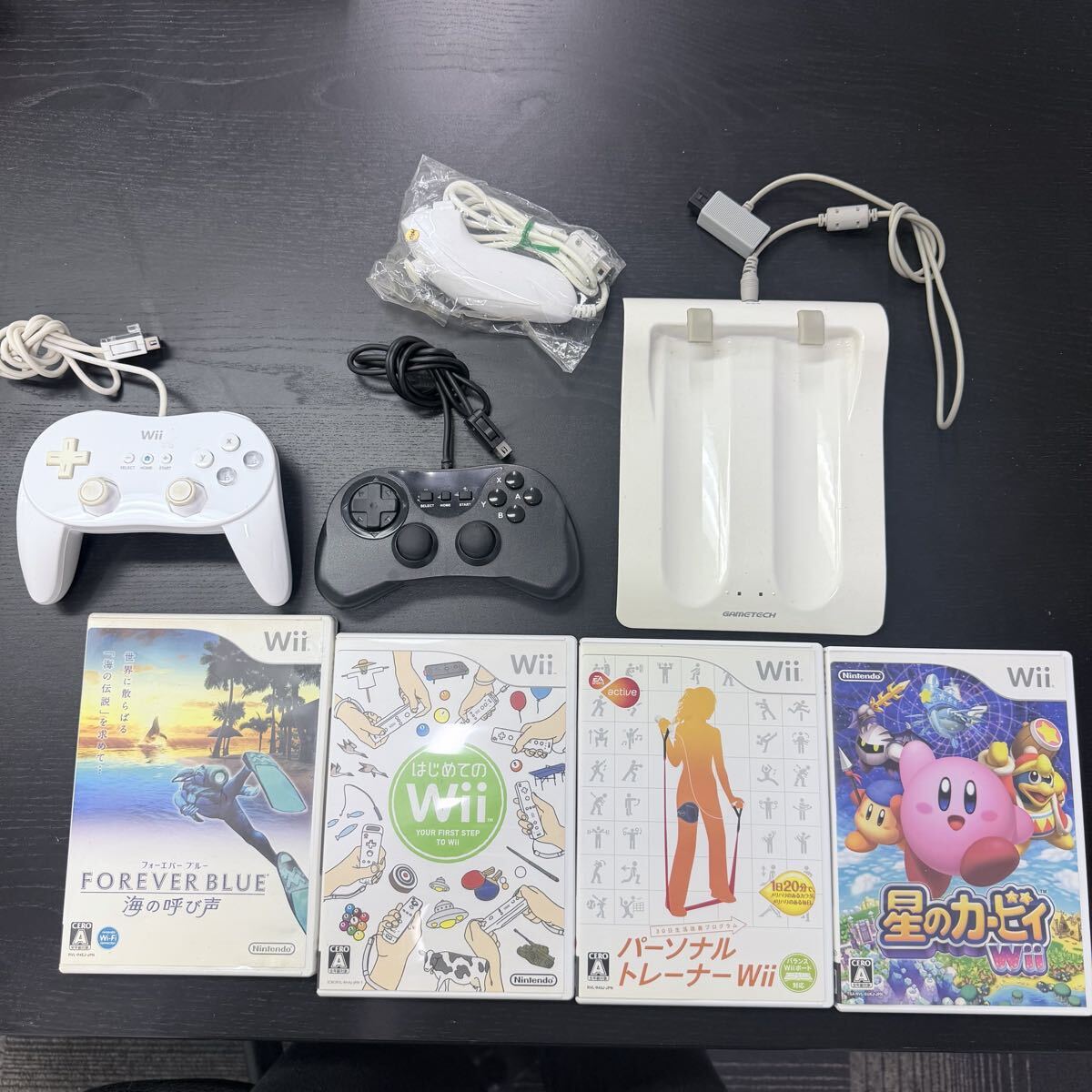 【Wii】プロコントローラー ヌンチャク 置きラク リモコンチャージ パーソナルトレーナー 星のカービィ ※動作未確認 ※最終価格※最終出品