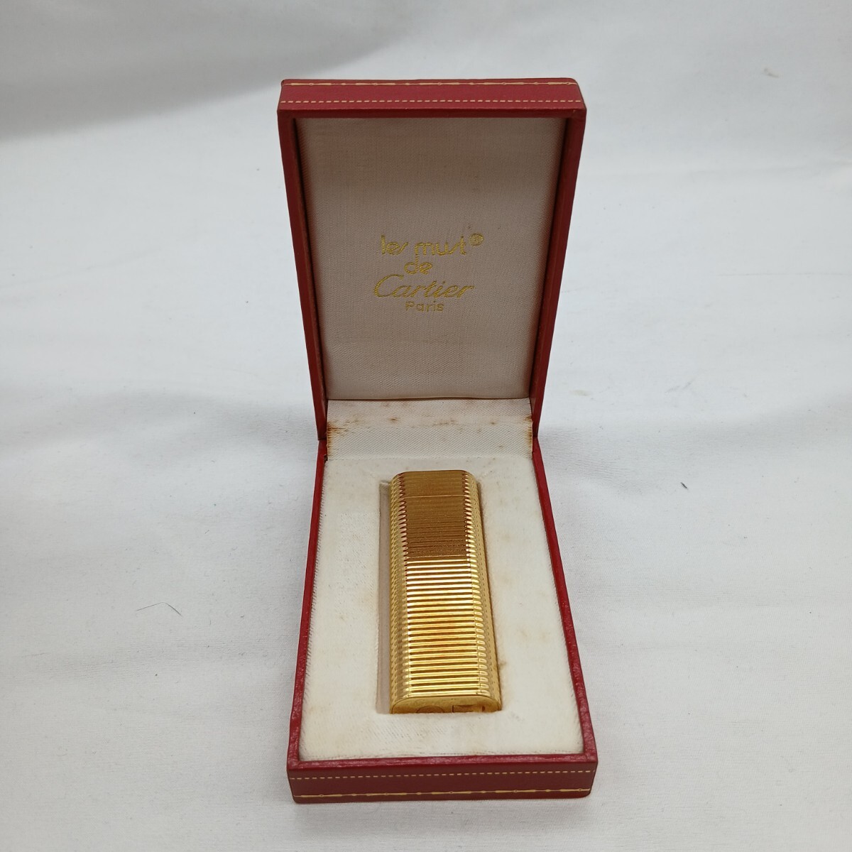 【S2/5E1】 カルティエ Cartier ゴールドカラー ガスライター ライター 火花確認