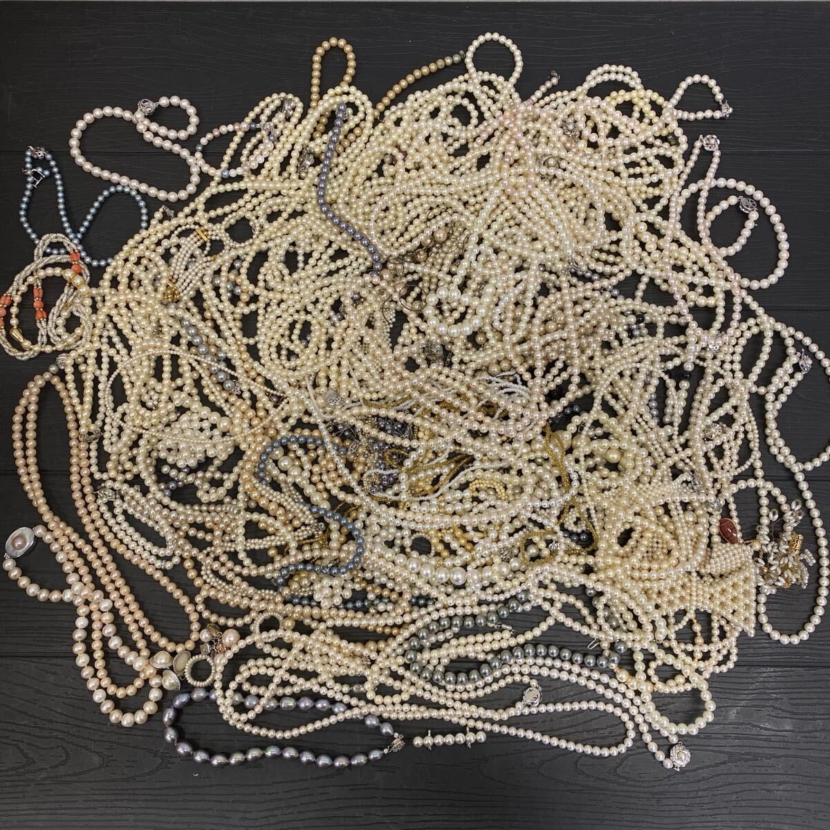 【S2/5KON3】 パール フェイクパール アクセサリー まとめ 総重量約3.6kg ネックレス ブレスレット など イミテーション