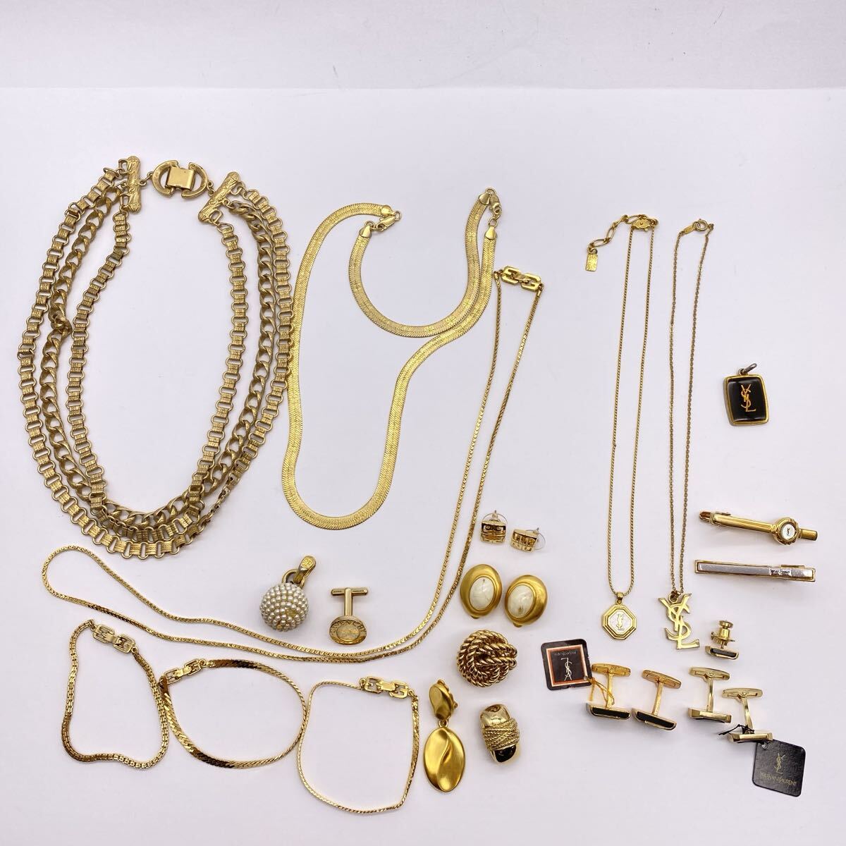 【Q-1232】 ブランド アクセサリー まとめ GIVENCHY ジバンシィ イヴサンローラン ネックレス ブレスレット イヤリング カフス タイピン