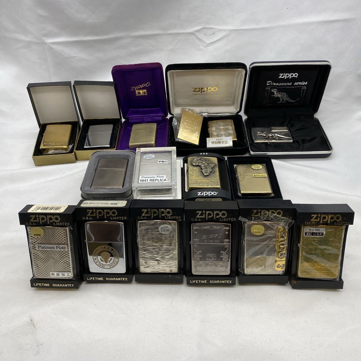 【S3/1KM2】 Zippo まとめ ジッポー 限定品 Platinum Plate 1941 REPLICA など 計15個