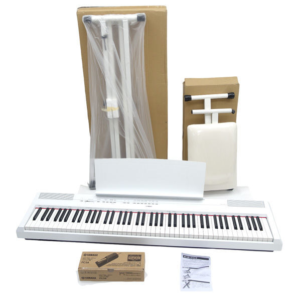 ★ YAMAHA ヤマハ 電子ピアノ ホワイト 88鍵盤 スタンド・チェア付き 中古品 音出し・動作確認済み ※訳あり P-115WH (0220552325)