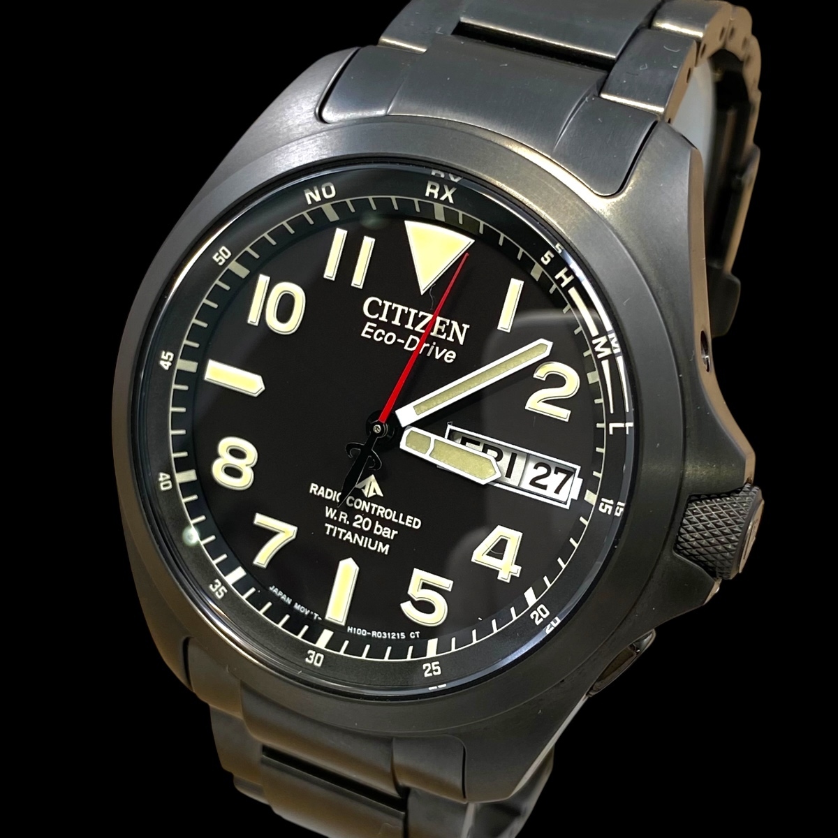 2603T020 CITIZEN シチズン H100-R014749 PROMASTER LAND プロマスター ランド メンズ腕時計 現状品 ソーラー エコドライブ 3針 デイデイト