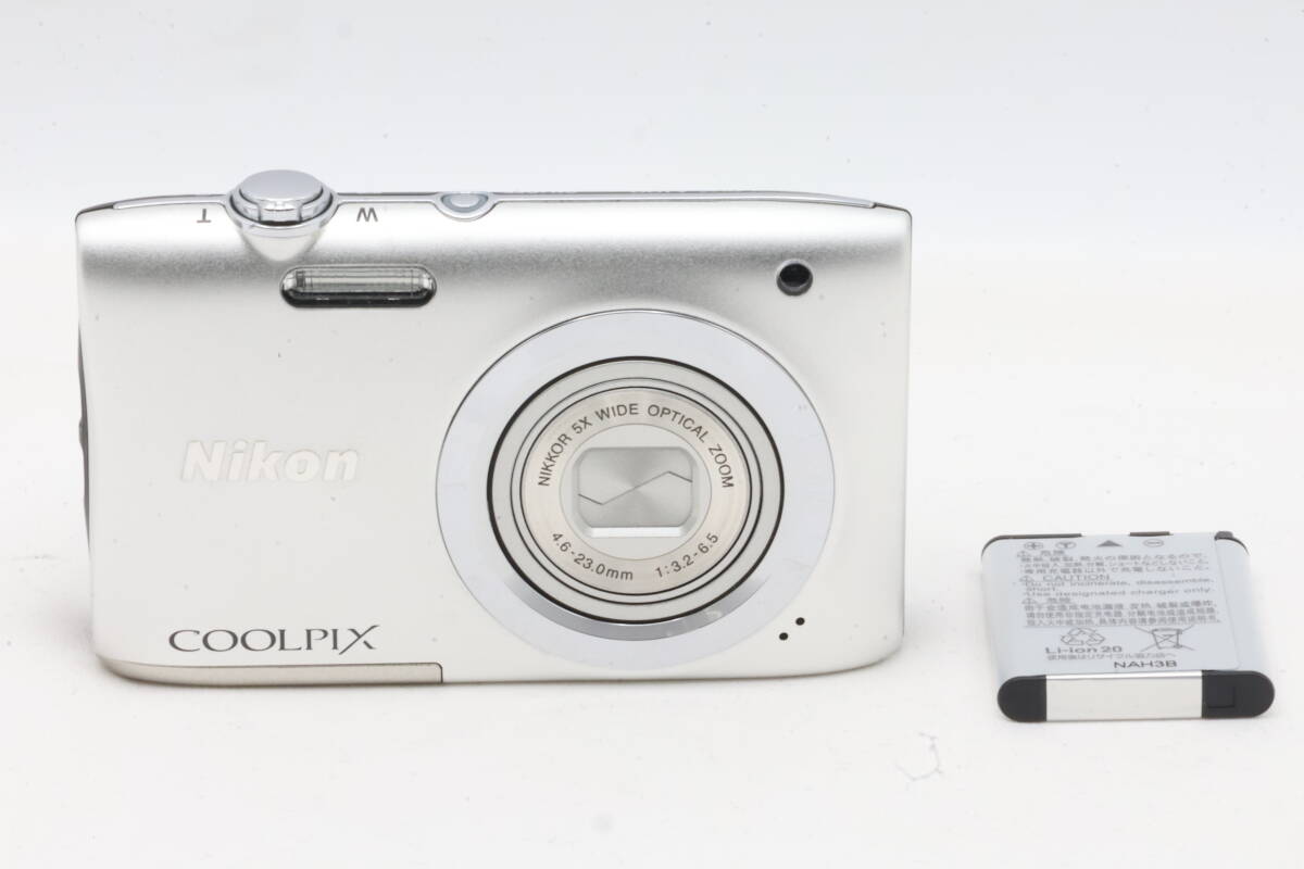 「みんカメ」3-115 Nikon ニコン COOLPIX A100 シルバー クールピクス デジカメ コンデジ 動作確認済み