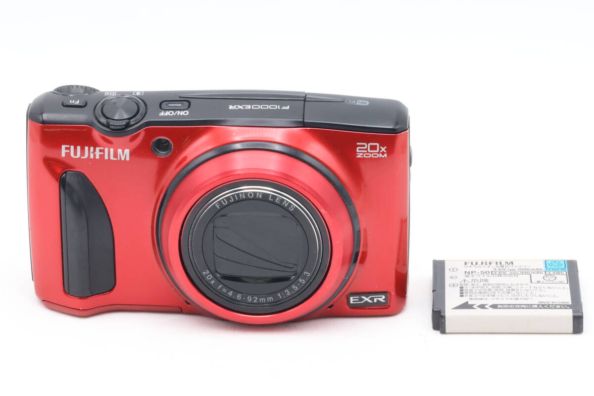 「みんカメ」3-91 FUJIFILM 富士フイルム FinePix F1000EXR レッド フジフィルム ファインピクス デジカメ コンデジ 動作確認済み