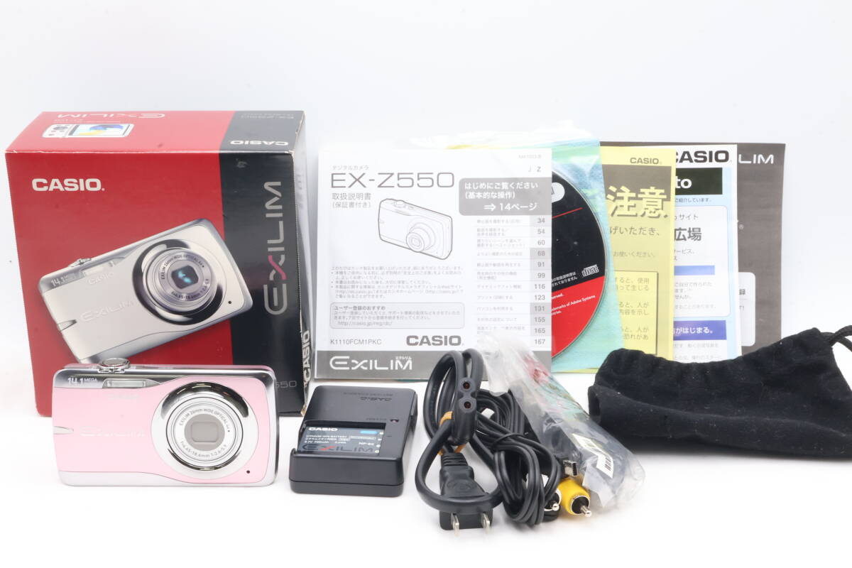 「みんカメ」3-157 CASIO カシオ EXILIM EX-Z550 ピンク エクシリム デジカメ コンデジ 現状品 動作確認済み
