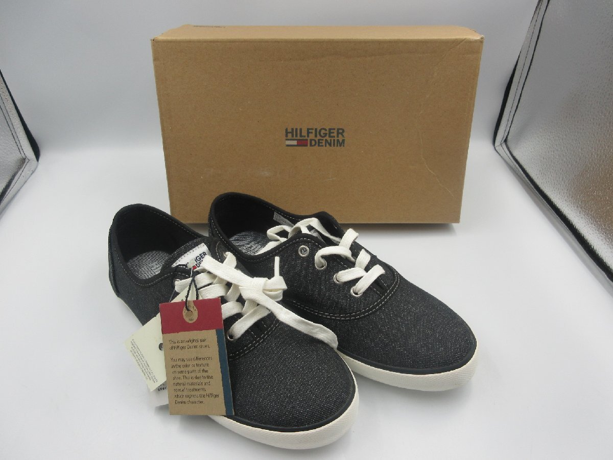 ★☆HILFIGER　DENIM　トミーヒルフィガー　デニム　スニーカー　23.5㎝　タグ付き　ユニセックス　黒　グレー