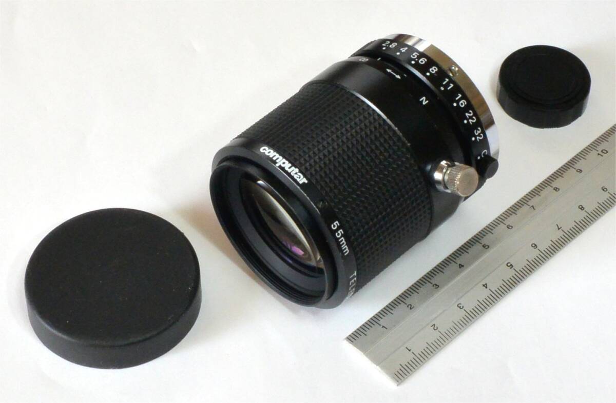 ★ Computar Cマウント テレセントリック・レンズ　TEC-M55　2/3”　55mm F2.8　倍率可変 マクロレンズ 動作確認 ニコン１で　検) KCM-105T