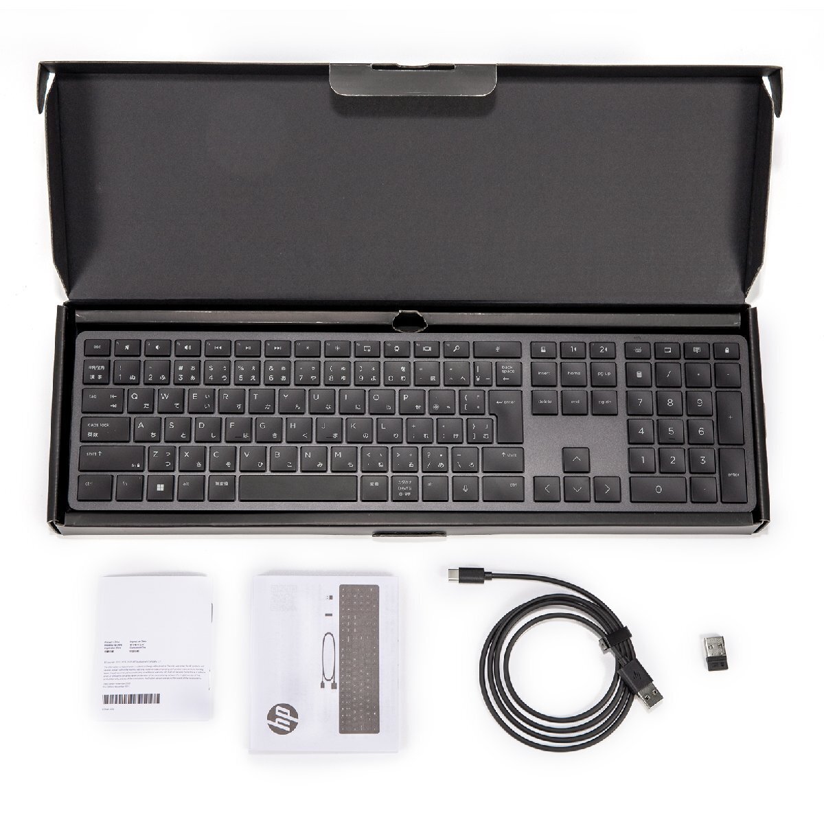 ★新品未開封★HP 975 Programmable ワイヤレス 無線 Bluetooth 充電式 USB-C充電 スマートセンサー バックライト 日本語キーボード 3Z726A