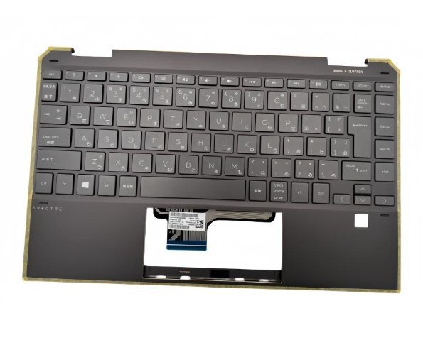 ★新品★HP Spectre x360 13-aw パームレスト + 日本語キーボードバックライト付き （アッシュブラック） 修理交換部品