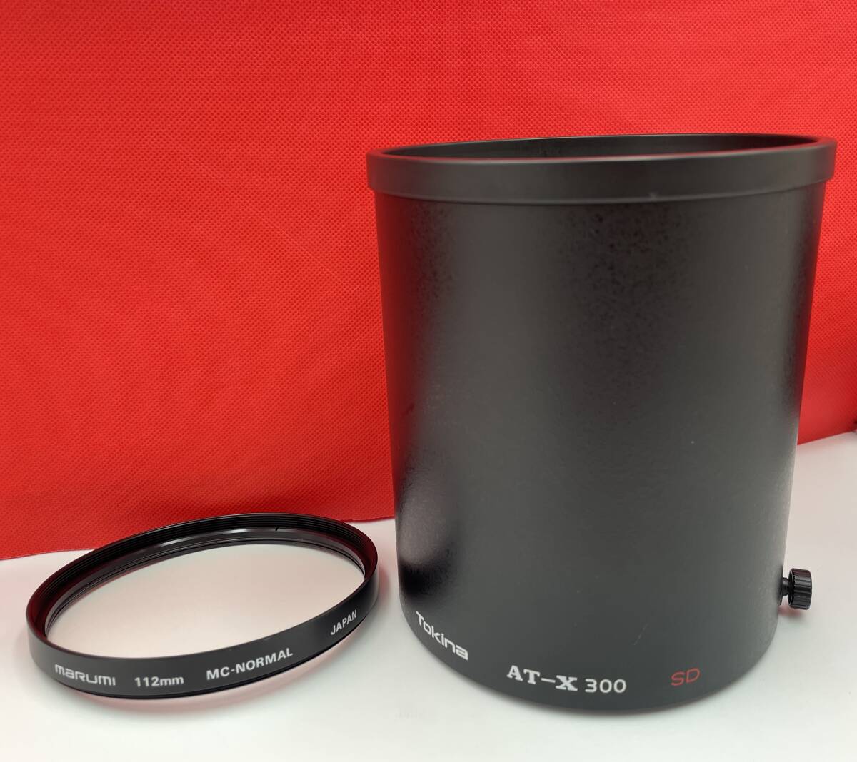 Tokina　AT-X　　AF　nikon 用　300mm　1:2.8 用 　レンズフード　　＋　112mm フィルター　　トキナー　tokina 300 2.8 用 SD ニコン
