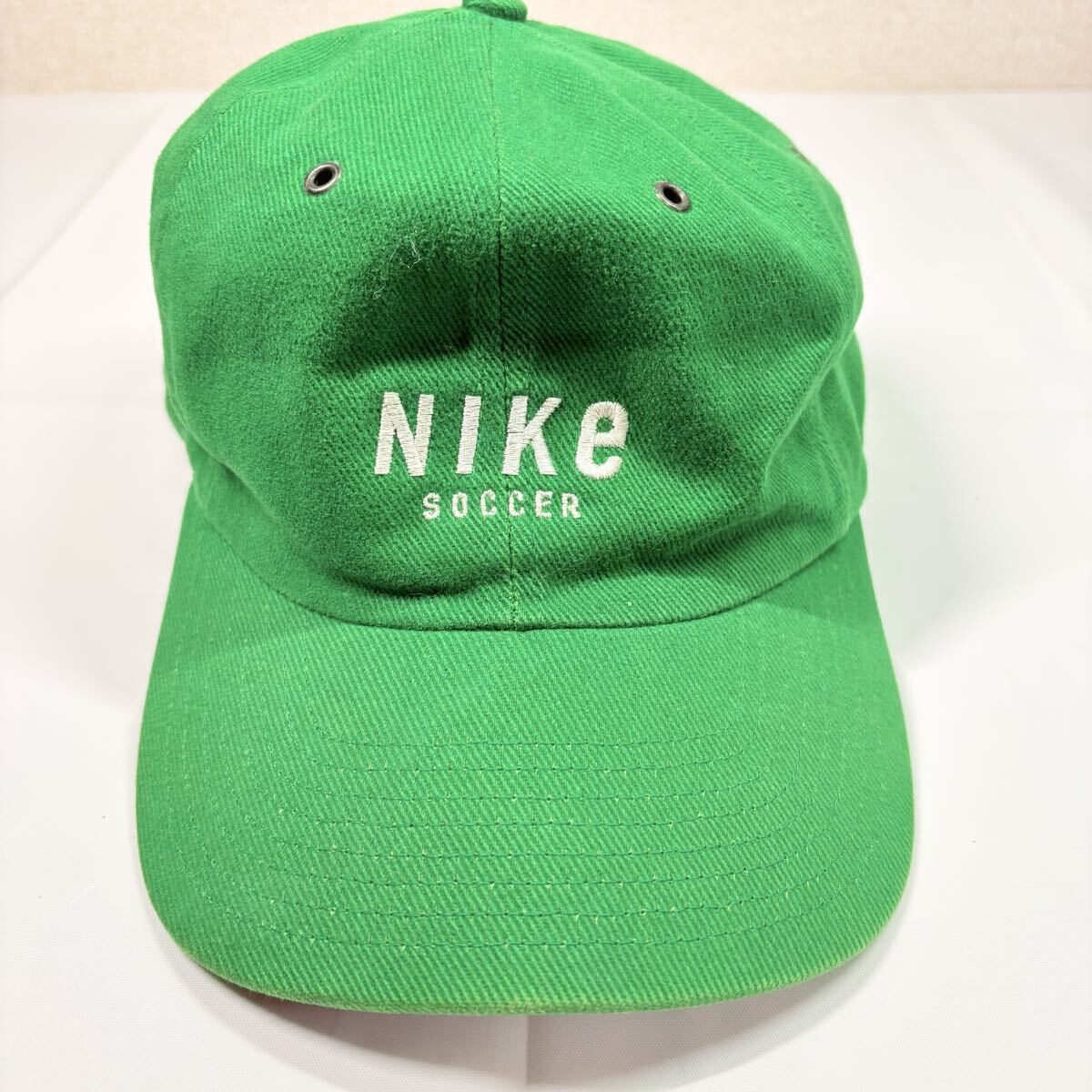 90s ヴィンテージ　 NIKE SOCCER ナイキ　　 キャップ 帽子 グリーン 古着