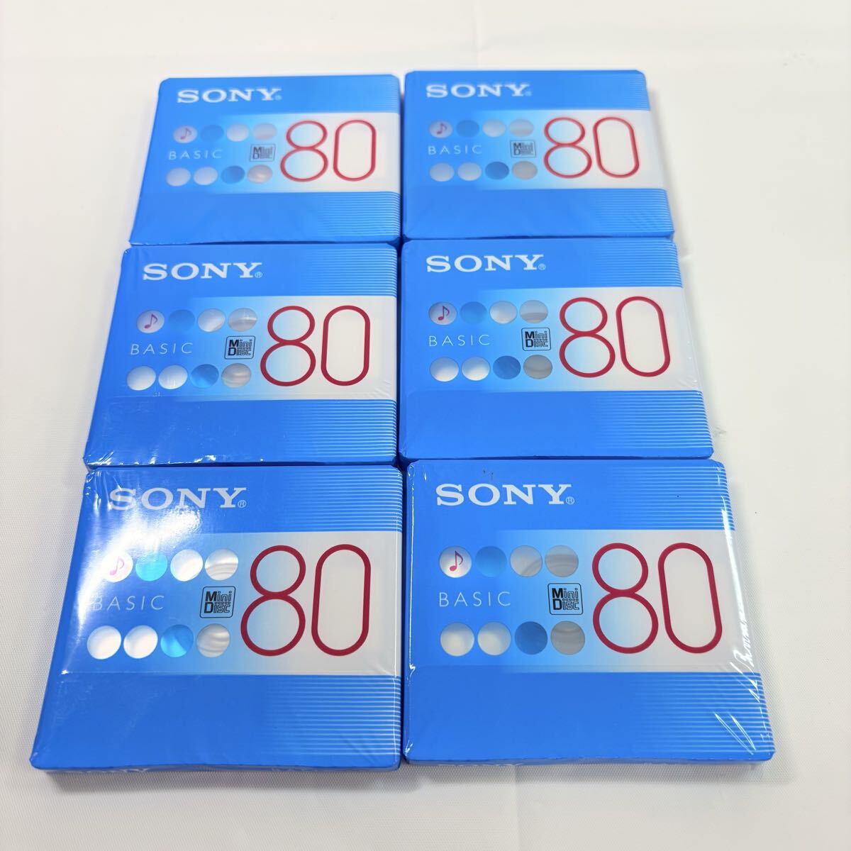 新品　未開封品　 SONY BASIC 80 録音用ミニディスク 6点まとめ　 MDディスク　記録媒体　当時物