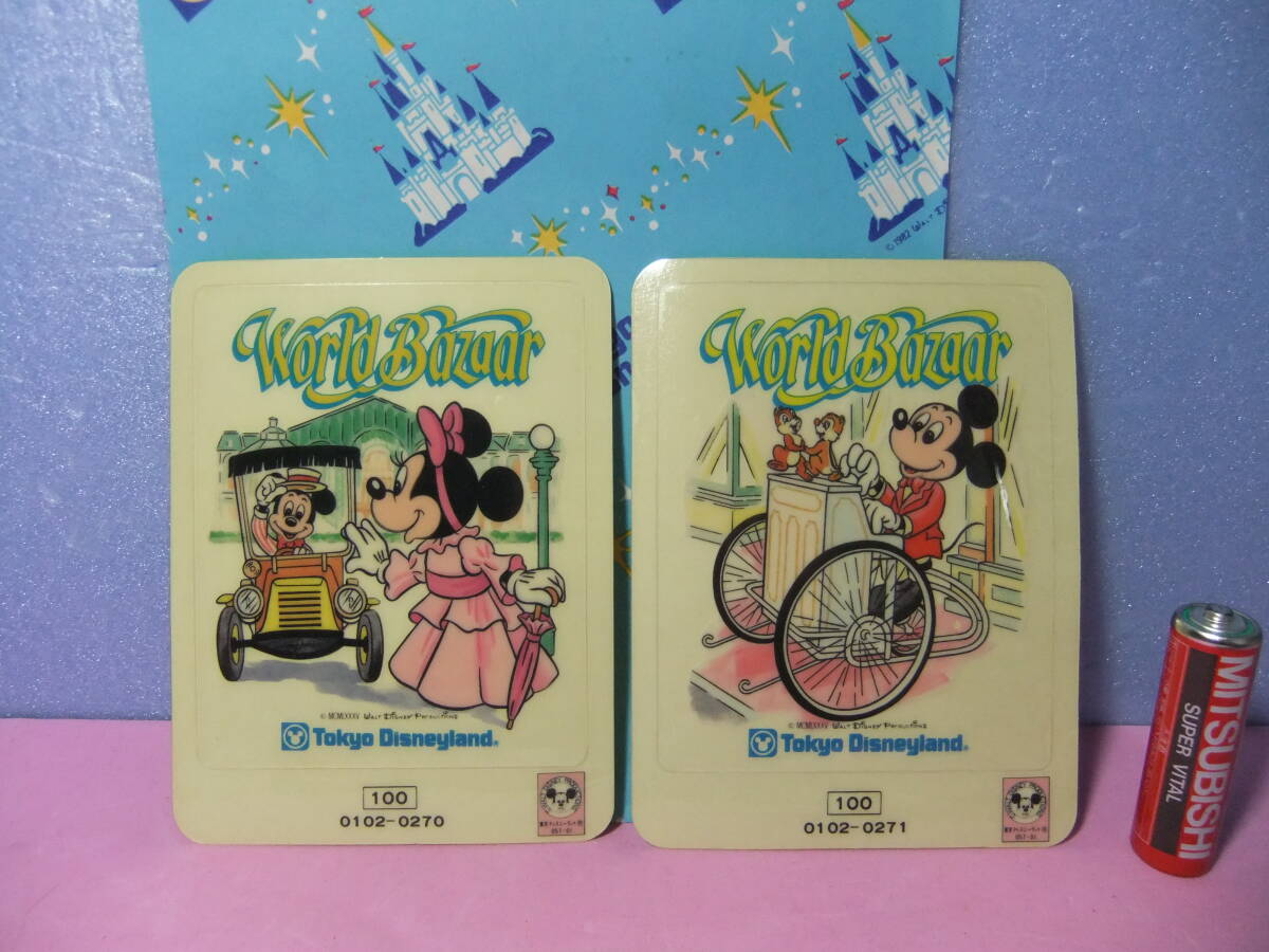 東京ディズニーランド　1982年　オープン当初　ステッカー2種Aセット　シール 新品未使用　Disney　Mickey　TDL　昭和　レトロ　ビンテージ