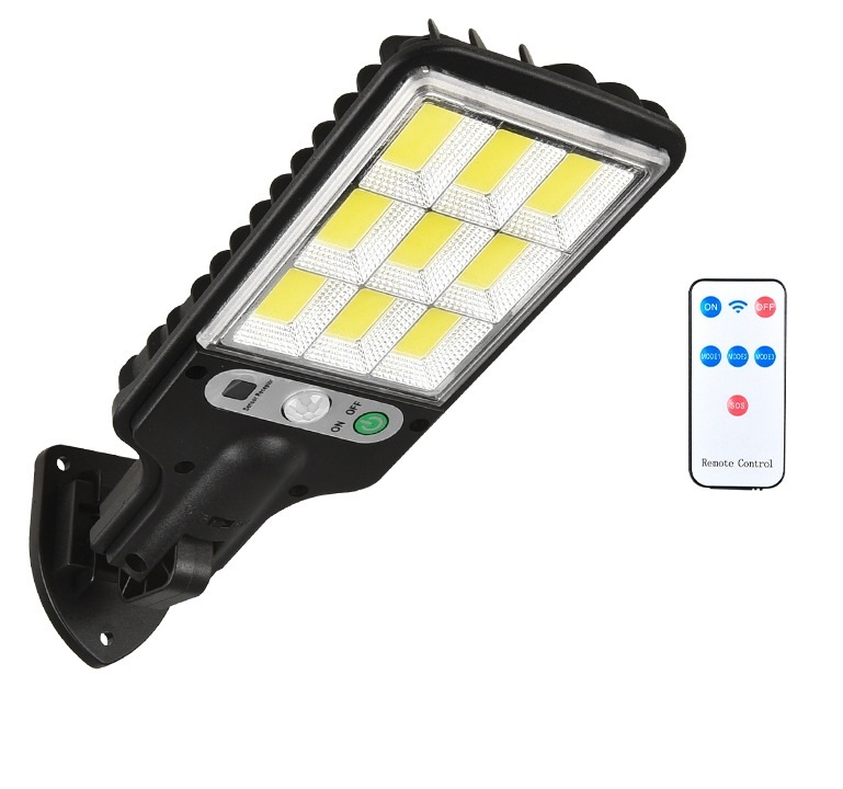 明るい 街路灯 アーム型 センサーライト ソーラーライト 108COB 街灯 人感 照明 屋外 防水 自動点灯 簡単設置 dar-arm108cob