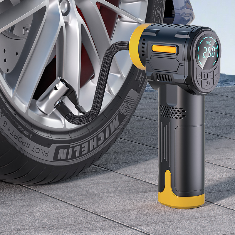 充電式 電動 エアコンプレッサー エアー 自動車 自転車 空気入れ バイク ボール 空気入れ LEDライト