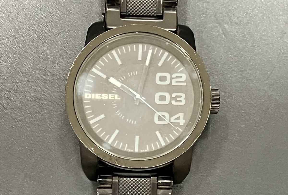 DIESEL ディーゼル メンズ腕時計 金属ベルト クオーツ 黒 ブラック DZ-1371 電池切れ 動作未確認