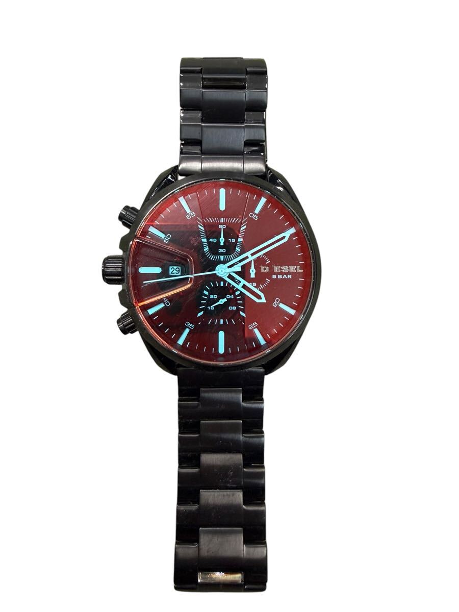 ●【売り切り】 DIESEL ディーゼル BLK 腕時計 ブラック ステンレス クロノグラフ クォーツ腕時計 現状品