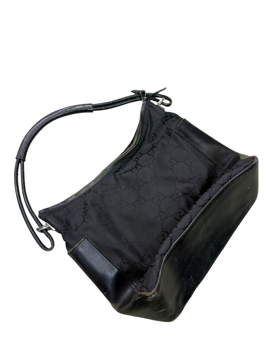 ●【売り切り】GUCCI グッチ GG柄 ワンショルダーバッグ ブラック 現状品