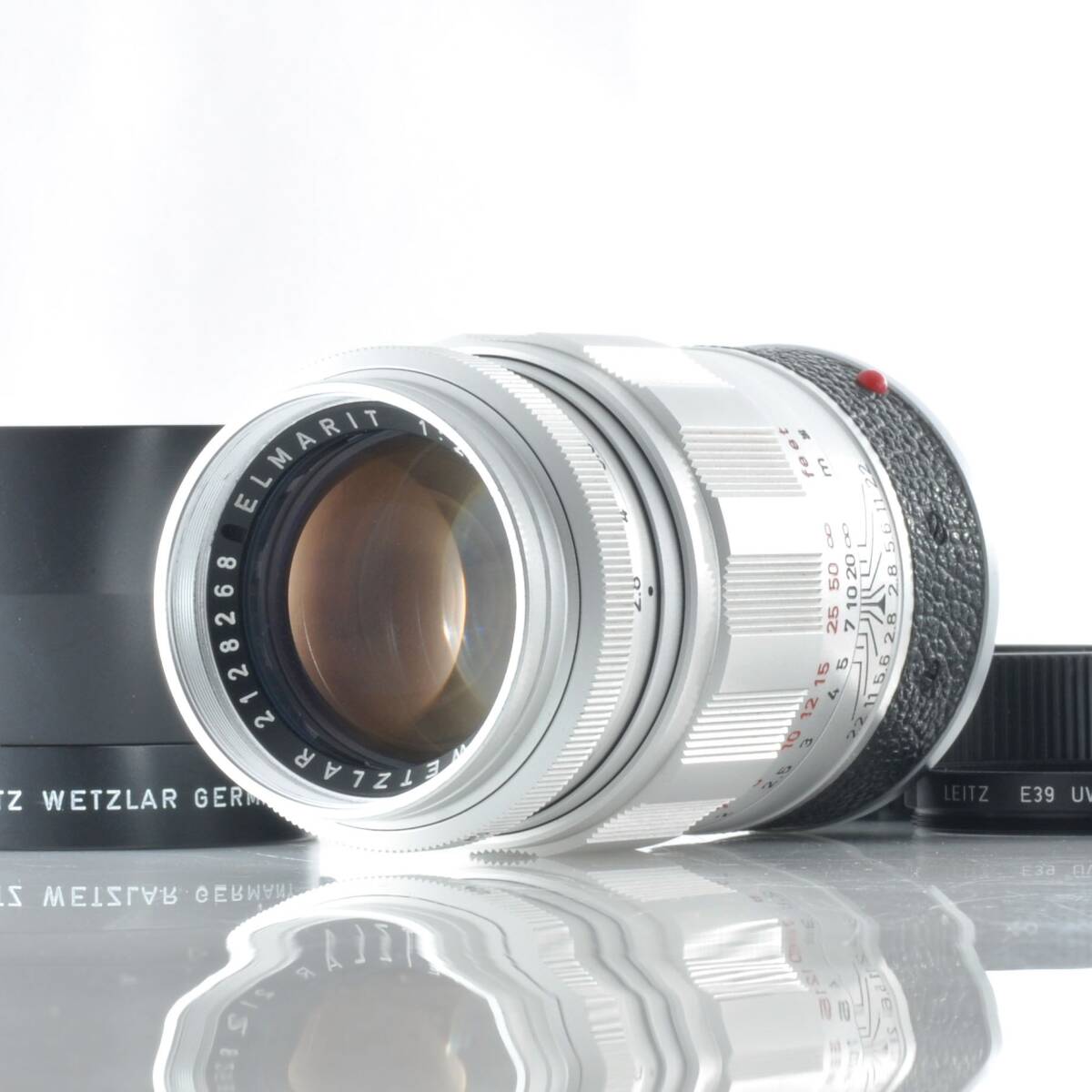 【ライカ】Leica LEITZ ELMARIT 90mm F2.8 Mマウント 中望遠レンズ フード付 #S576