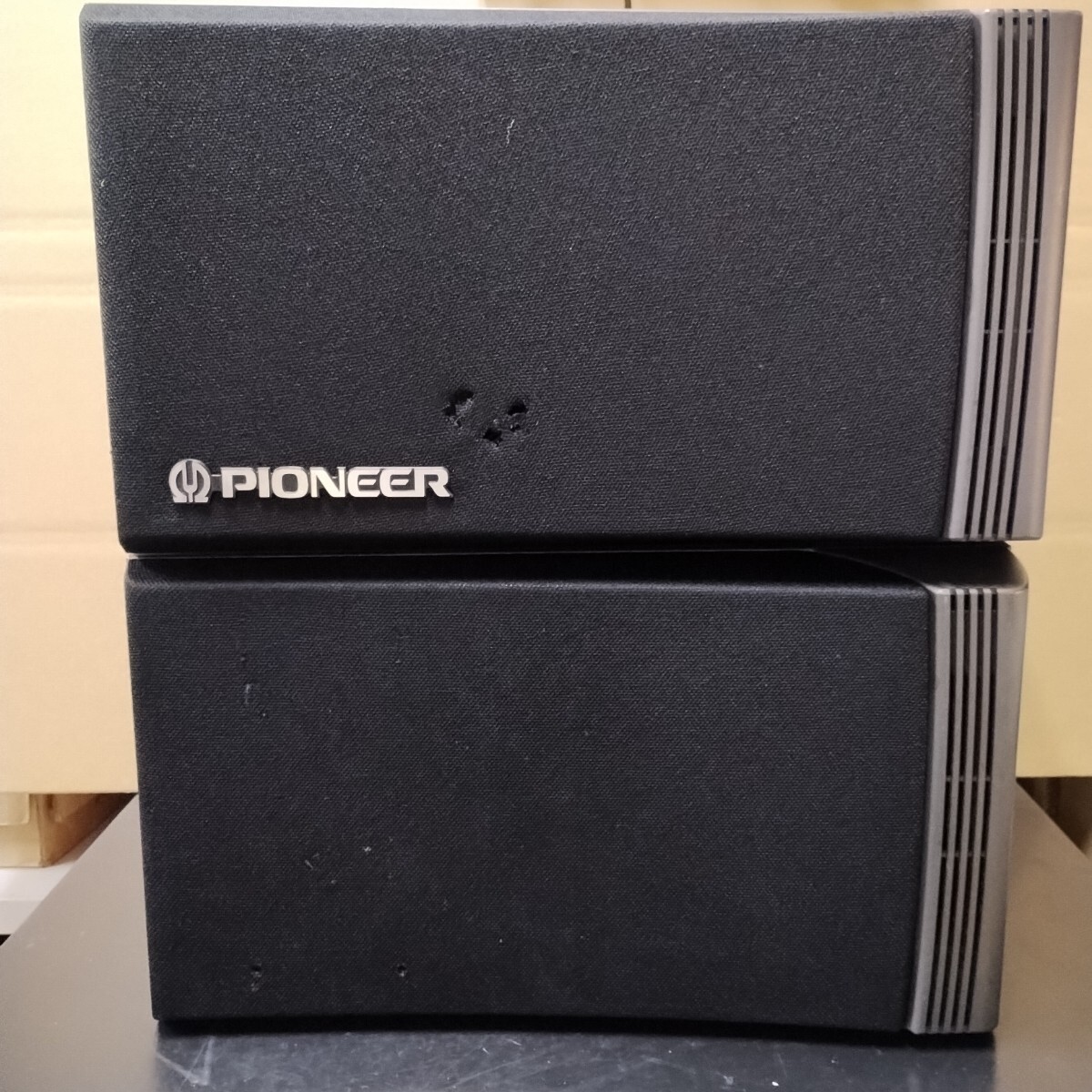 YFZ52 パイオニア PIONEER　スピーカー CS-V21-LR 2本セット 1ペア 中古 点検動作品 ネット破れ有り ロゴ欠落 