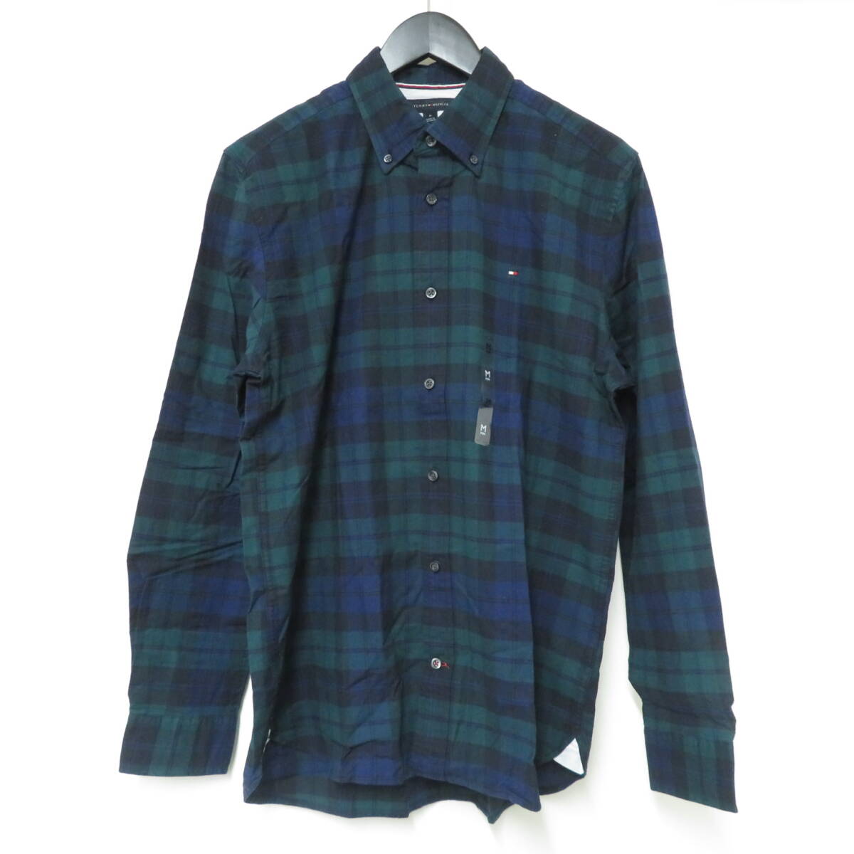 服◆TOMMY HILFIGER トミーヒルフィガー レギュラーフィットストレッチ チェック柄シャツ 長袖 78JB615FAPM Mサイズ 未使用品●S0613■