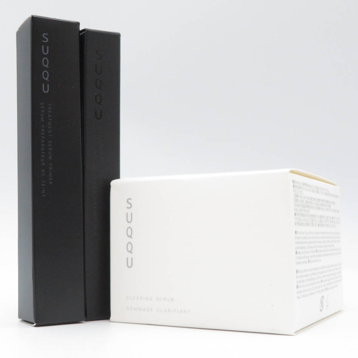 化粧品◆SUQQU スック トリートメント セラム プライマー/マスカラ/クリアリング スクラブ 3点セット 未使用品●S0637■