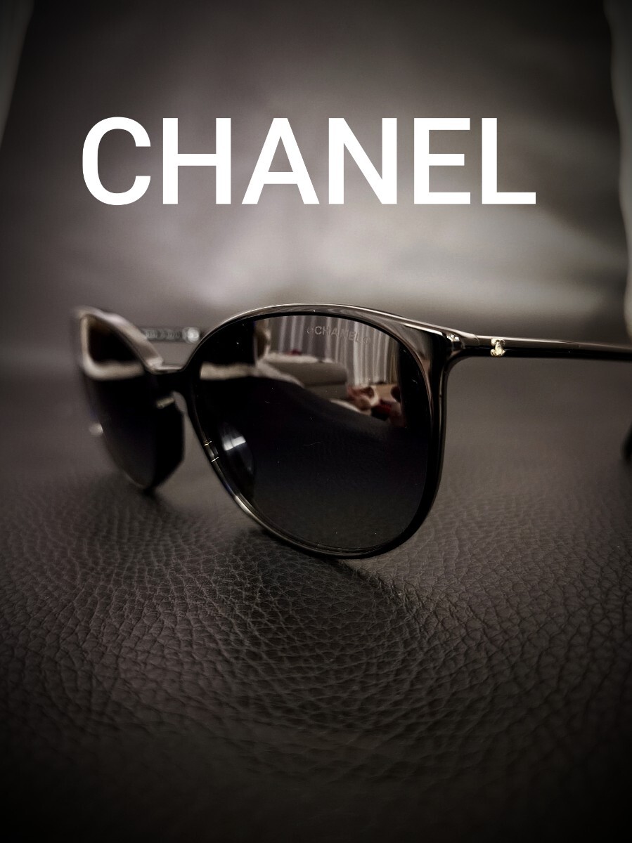 良品 CHANEL シャネル サングラス ココマーク メガネ 眼鏡 アイウェア セルフレーム ブラック マトラッセ　人気のケース付き！！