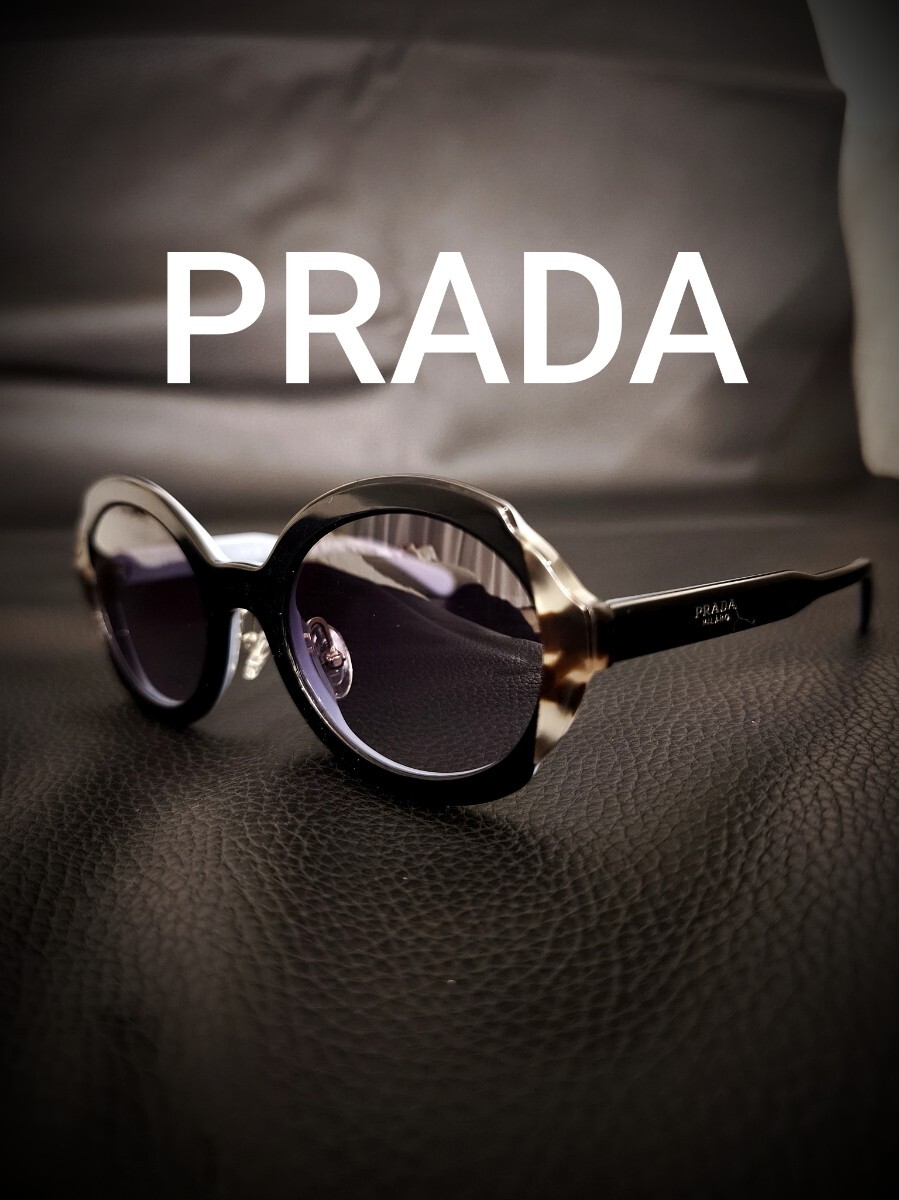 良品 PRADA プラダ サングラス　シネマ サングラス SPR17U 希少バイカラー キャットアイ 完売モデル エレガント　眼鏡　メガネ
