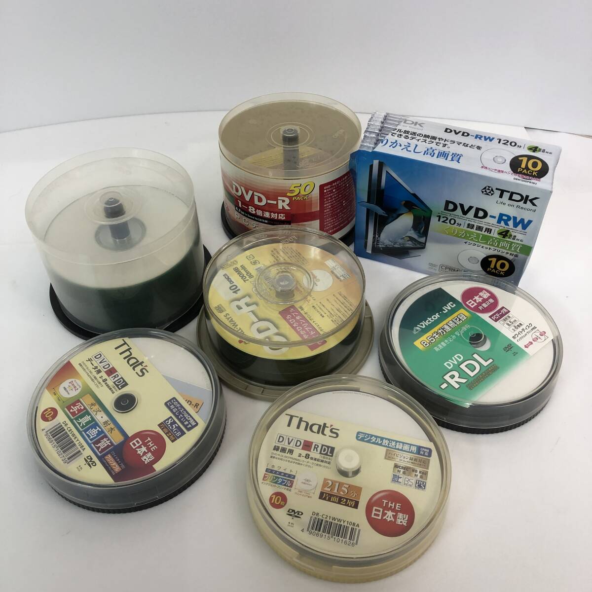 【即使用可能！】未使用品 各種DVD-R DL・DVD-RW・DVD-R・CD-R 合計114枚　#000400（80）