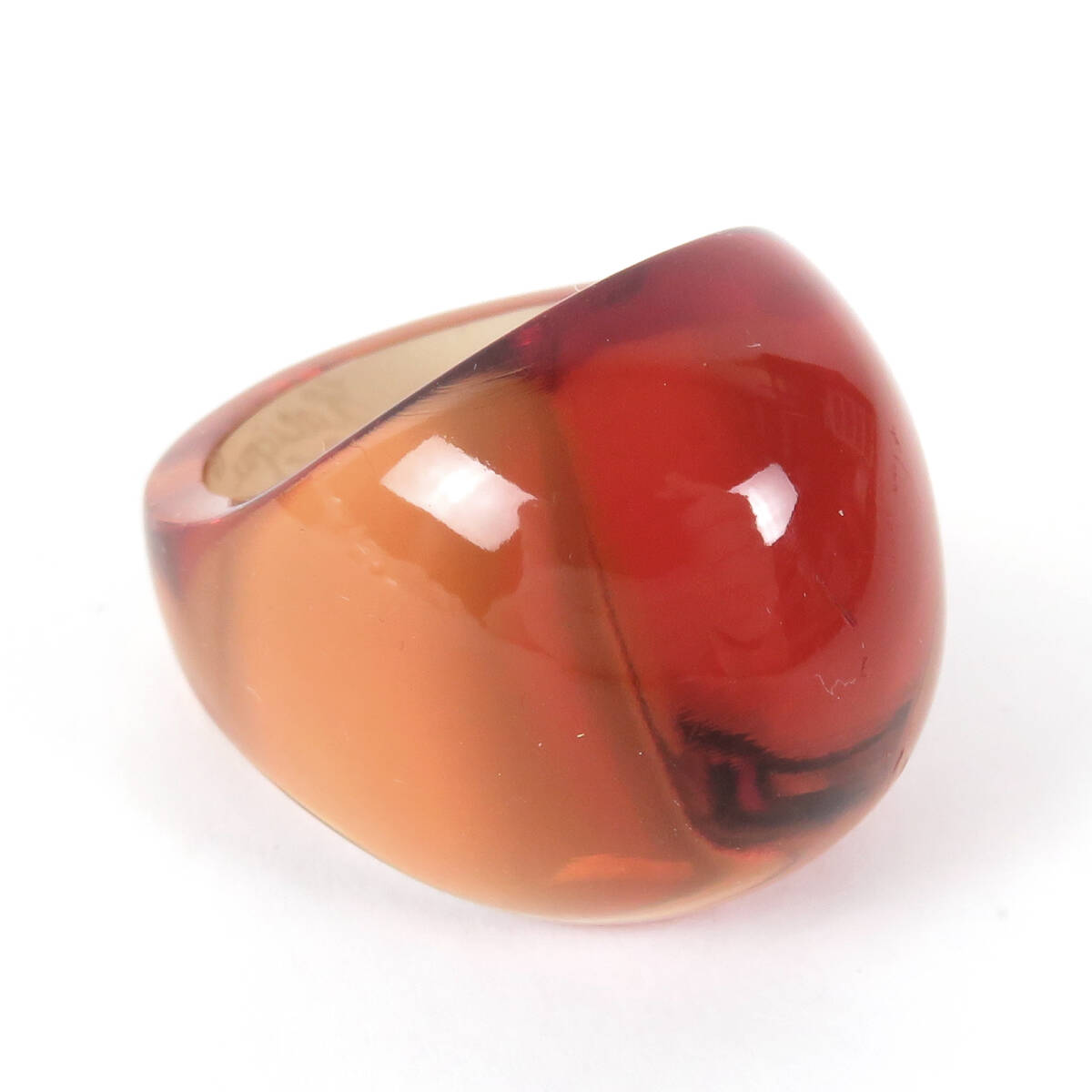 LALIQUE ラリック カボション リング 指輪 ブラウン系 アンバー クリスタル 13号 13.5号