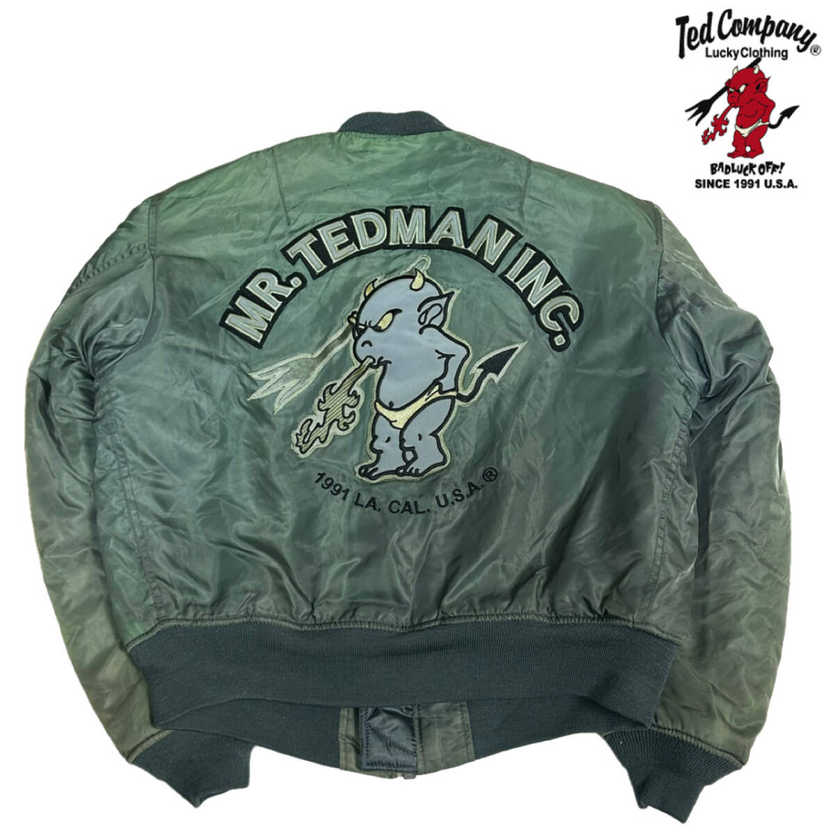【極希少】当時物!! TED MAN TED COMPANY MA-1 フライトジャケット サイズ40 テッドマン テッドカンパニー U.S.FLIGHT JACKET