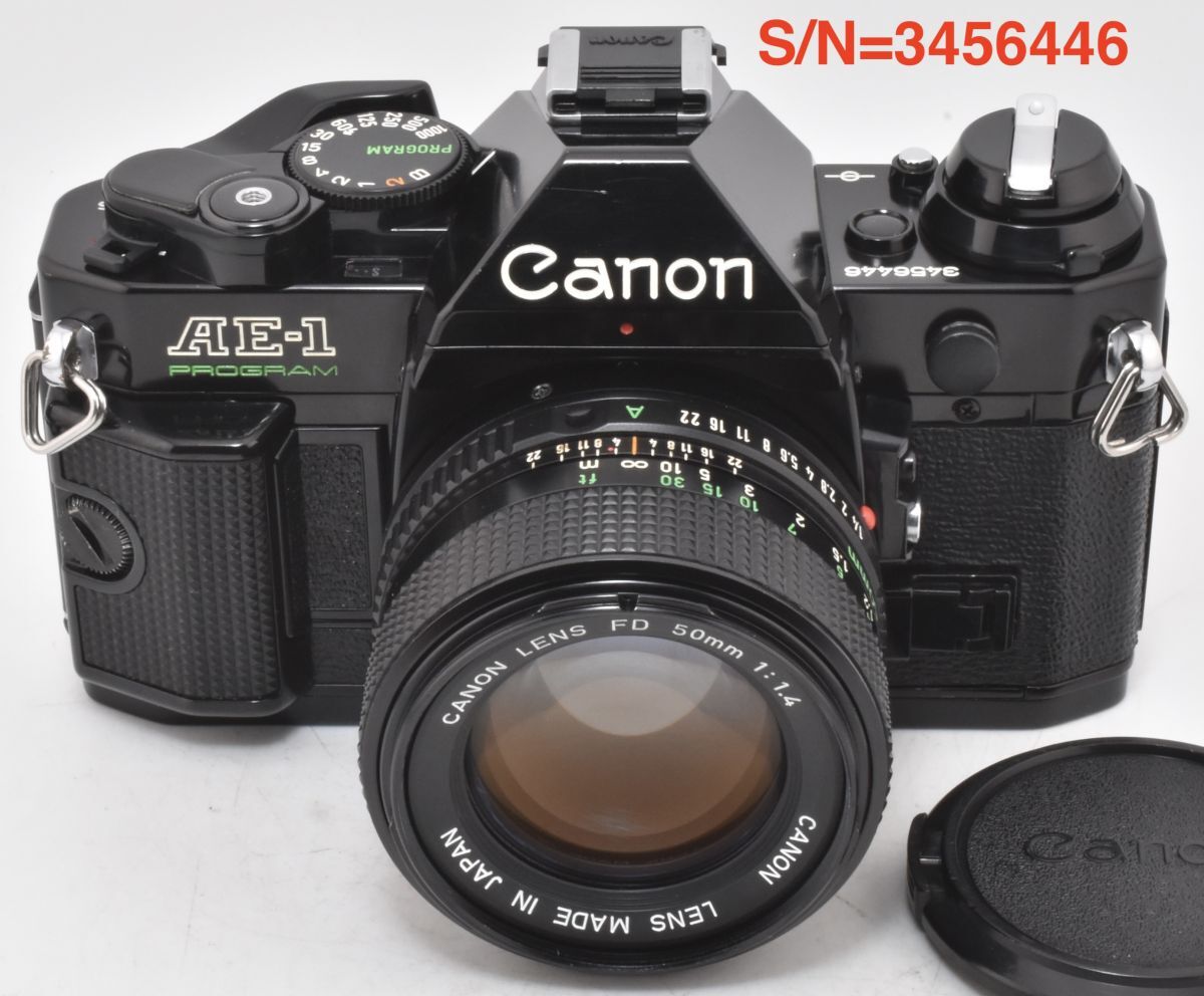 【EF-5RP測定】Canon AE-1 PROGRAM ブラック＋NEW FD50mmF1.4 P,S,機能OK_整備済(3456446_683T)