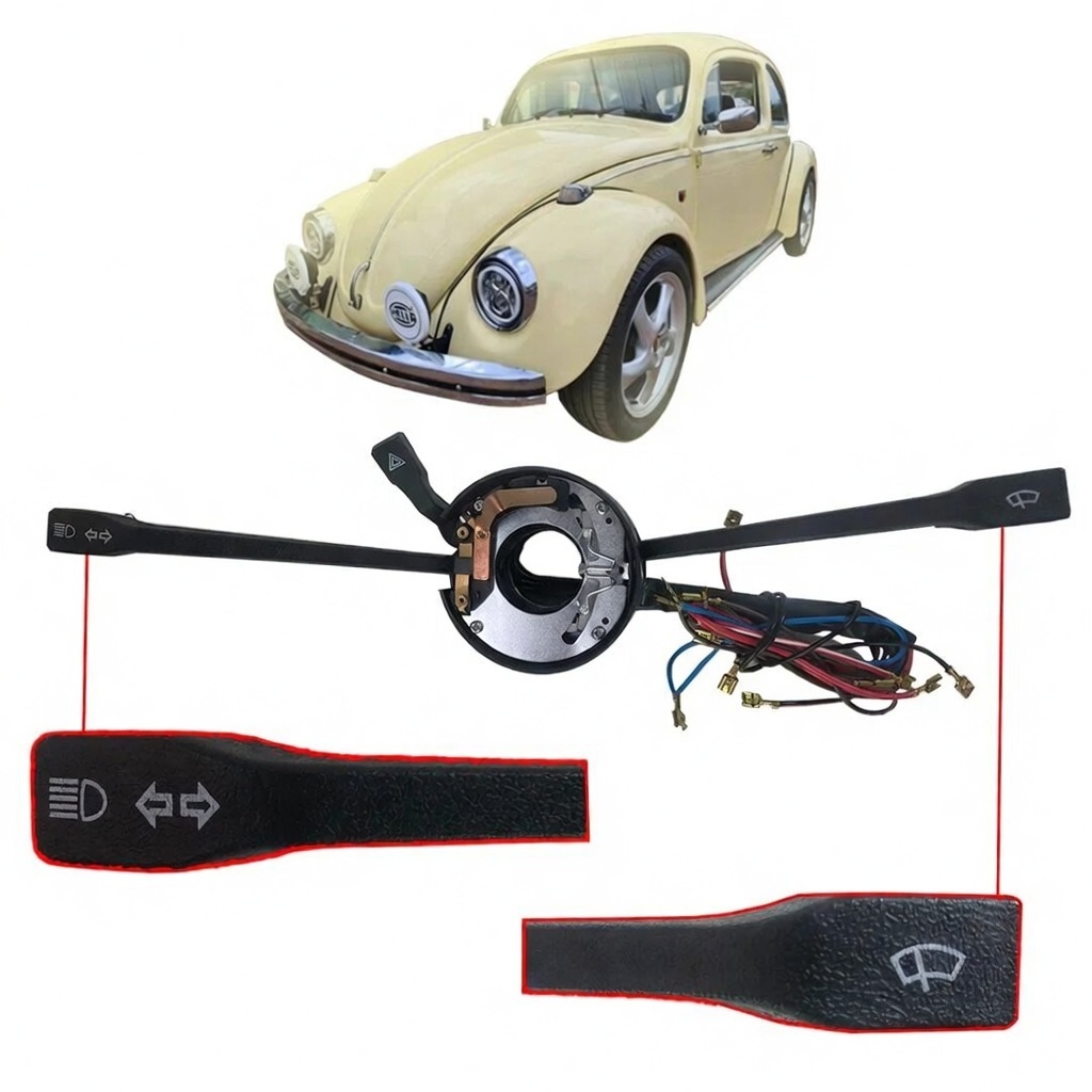 ターンシグナル ヘッドライト スイッチ ウインカー レバー3つ 113.953.505.1-06 空冷 VW フォルクスワーゲン T1 ビートル 1975-1981年式