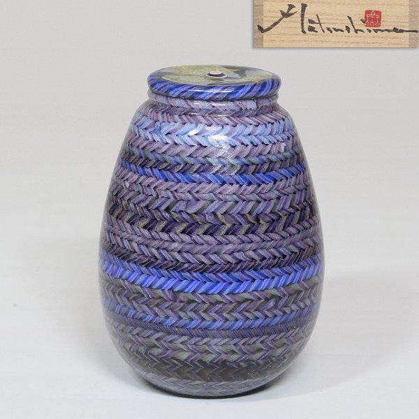 【TAKIYA】8163 松島巌 『綾紡ぎ茶器』 共箱 コアガラス 茶入 棗 茶道具 煎茶