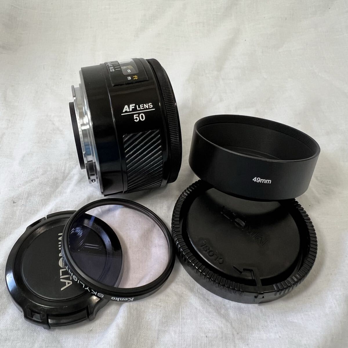 ミノルタ MINOLTA AF 大口径 50mm F1.4 メタルフード付 ソニーA マウント